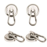 Ant Mag - Carabiner Magnetic Hooks 80LBS Heavy Duty Neodymium Magnet Carabiner with Swivel Carabiner Snap Hook for Indoor/Outdoor Hanging Bagnet Grill Kitchen Purse Factory Warehouse Office (4Pack)