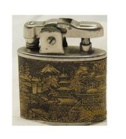 Vintage Rare Collectible New World ASA Inlaid Gold Asian Dragon with a Village Scene