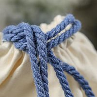 Factory Direct Craft Package of 10 Light Cotton and Muslin Bags with Blue Rope Handles for Favors, Crafting and Creating
