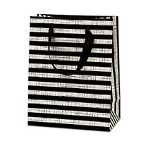 12ea - 10-1/4 X 4-3/4 X 12-1/2 Black Haute Striped Eurot Gusset - 4 3/4" Width 10 1/4"
