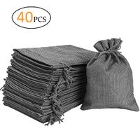 40 Pcs Burlap Bags with Drawstring 5 x 4 Inch -Natural Linen Bag Gift Bags Jewelry Sacks Strong Small Jute Bag for Festivals, DIY Craft, Present, Party Favors, Snacks, Jewelry and Anniversaries