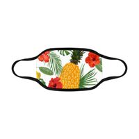 INTERESTPRINT Pineapple, Papaya, Hibiscus and Tropical Leaves Polyester Face Mouth Mask Soft and Breathable