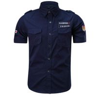 Men's Casual Fashion Military Pure Color Pocket Short Sleeve Loose T-shirt Tops