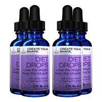 Create Your Shape Diet Drops - 4 Pack Combo - Lose Weight - Burns Belly Fat - with African Mango - Amino Acids - Appetite Suppressant - Safe and All Natural - Made in The USA