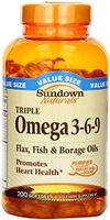Sundown Naturals Triple Omega 3-6-9 Softgels, 200 ea (Pack of 4)