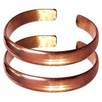 Hand Forged 100% Copper Bracelet ~ Made with Solid and High Gauge Pure Copper ~ Effectively Relief of Joint Pain, Arthritis, Joint Inflammation and Skin Allergies. (Set of 2, Plain Copper)