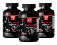 Libido Herbal Supplement - TONGKAT ALI Premium Complex 760MG - Muira puama Bulk - 3 Bottle (180 Tablets)