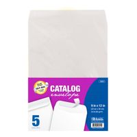 BAZIC 9" x 12" Self-Seal White Catalog Envelope, 5/Pack (5451-48)