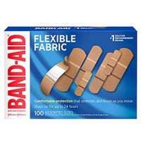 Band-Aid Brand Flexible Fabric Adhesive Bandages for Wound Care & First Aid, Assorted Sizes, 100 ct, Pack of 10 (1000 Count)