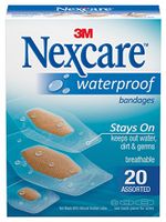 Nexcare Waterproof Clear Bandages, Stays On In Water, Ultra-thin and Comfortable, Covers and Protects, Assorted Sizes, 20 Count
