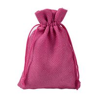 Linen Bags Burlap Jute Bags with Drawstrings, BZCTAH 20 PCS 13 x 18cm Pure Color Multipurpose Linen Gift Bag Jute Hessian Packing Storage Jewelry Pouches for Wedding Party Birthday Christmas, Rose Red