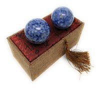 Blue Corundum Marble Stone Chinese Healthy Exercise Massage Baoding Balls