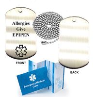 Allergies Give EPIPEN Stainless Steel Medical Alert ID Dog Tag Pendant