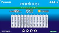 Panasonic BK-4MCCA12FA eneloop AAA 2100 Cycle Ni-MH Pre-Charged Rechargeable Batteries, (package includes 12AAA silver or 12AAA white)