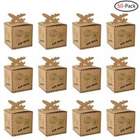 Faylapa 50Pcs Retro Travel Themed Wedding Candy Boxes Vintage Party Favors Air Mail Gift Bonbonniere Baby Shower Party Birthday Decor