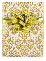 Gold Damask Elegant Specialty Gift Wrap Wrappiing Paper 24 x 15ft