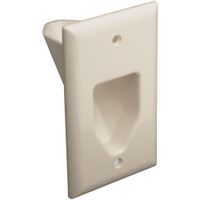 DATACOMM ELECTRONICS 45-0001-LA Wall Plate, RECESSED, 1 Gang, Almond; Product Range:-