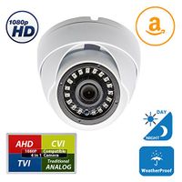 Evertech 1080p Full HD Home office Security Dome Camera with Night Vision Indoor Outdoor 4in1 AHD TVI CVI and Traditional Analog with 3.6mm Fixed Iris Lens