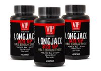 Testosterone Booster for Men Sex libido - LONGJACK Size UP (Male Enhancement Formula) - Natural tongkat ali - 3 Bottles 180 Capsules