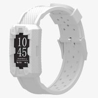 IMPAWFAN Silicone Watch Bands for Fitbit Charge 2, Adjustable Sport Replacement Wristbands with Air Holes, Waterproof Protective Case with Strap, Bracelet Band for Charge 2, Men and Women-White