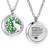 AZORA Stainless Steel Aroma Therapy Aromatherapy Essential Oil Diffuser Necklace Locket Pendant Daughter Necklace