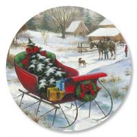 Bringing Home the Tree Christmas Envelope Seals - Set of 144 Self-Adhesive, Flat-Sheet, 1-1/2" Sticker Seals, By Colorful Images