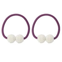 1X Pearl Magnetic Curtain Clip Curtain Holders Buckle Clips Hanging Ball Buckle Tie Back Curtain Accessories Home Decor (Purple)