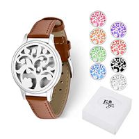 Birthday Gift for Women, Aromatherapy Essential Oil Diffuser Bracelet Jewelry w/ 8 Color Felt Pads, Gift Idea for Girls, Girlfriend, Mom at Birthday, Mother's Day, Boss Day (Tree of Life)