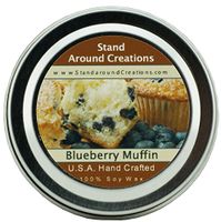 Premium 100% All Natural Soy Wax Aromatherapy Candle - 2oz Tin - Blueberry Muffins: Is the aroma of a freshly baked blueberry muffin. Top notes of juicy tart blueberries with orange zests, middle notes of butter cake, and base notes of vanilla and almond.