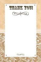 30 Brown Burlap Design Blank Thank You Cards Bridal Wedding Shower Birthday Party + 30 White Envelopes