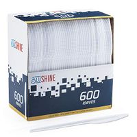 600 Pack White Disposable Plastic Knives - Practical Cutlery for Parties, Lunches, Picnics, and Long Trips - BPA-Free - Safe for Kids - Great for Meals, Desserts, or Appetizers