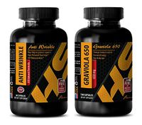 Fat Burner Natural - Anti Wrinkle - GRAVIOLA - resveratrol Vitamins - (2 Bottle Combos)