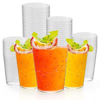 Clear Plastic Cups Disposable Party Cups 600 Pcs - 10 oz Hard Plastic Tumblers - Reusable Bulk Party Punch Cups - Cocktail Drinking Glasses for Parties, Weddings, Christmas, Birthday & All Occasions