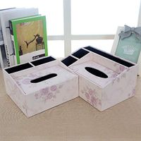 T-ZJHC Multi-Function Tissue Box Desktop Living Room Coffee Table Remote Control, Light Pink Plum, Small (20 16.5 9.5 11)