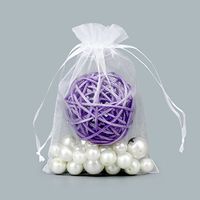 G2PLUS Organza Gift Bags with Drawstring 5'' x 7' 100 PCS Organza Jewelry Bags, Sheer Drawstring Gift Pouches for Christmas Wedding Party Favors (White)