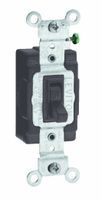 Leviton 54501-2 15 Amp, 120/277 Volt, Toggle Framed Single-Pole AC Quiet Switch, Commercial Grade, Grounding, Brown