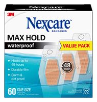 Nexcare Max Hold Waterproof Bandages, 60 Count