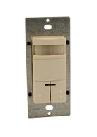 Leviton ODS0D-IDT Dual-Relay, Decora Passive Infrared Wall Switch Occupancy Sensor, 180 Degree, 2100 sq. ft. Coverage, Light Almond