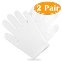 Paxcoo 100% Cotton Gloves for Dry Hand Cosmetic Moisturizing Coin Jewelry Inspection Hand Spa - Medium Size (2 pair)