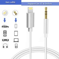 Aux Cable, Car Audio Cable, 3.5mm Aux Stereo Audio Cable Compatible with iPhone Xs/XS Max/X/8/8 Plus/7/7Plus/Pod/Pad, Aux Audio Auxiliary Cable Cord for Headphones/Home/Car Stereos and More (White)