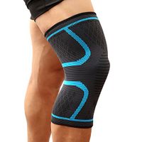 Knee Compression Sleeve Support Brace（Pair, ShiLiTech Knee Brace for Running, Jogging, Sports, Joint Pain Relief, Arthritis and Injury Recovery (Blue, L)