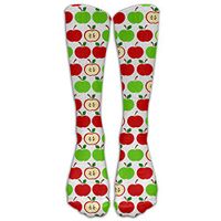 TOP YAZU Women & Men Red Green Apples Pattern Stocking Socks Athletic Sock Long Sock All Sport Holiday One Size