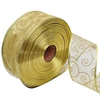 Aland 200x5cm Glitter Ribbon Wrapping Bow Packaging Belt Xmas Decor Yellow