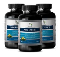 Anti-Aging Supplement - NONI Extract 500 Mg - Immune System Booster - Brain and Memory Support - 3 Bottles (180 Capsules)