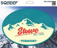 Squiddy Stowe Vermont - Vinyl Sticker Decal for Phone, Laptop, Water Bottle (3" Tall)
