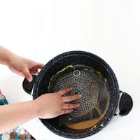 KESEELY Round Stainless Steel 316 Cast Iron Cleaner Brush Scrubber For Kitchen Clean Cast Iron Pan Cast (8×8 Inch (C))