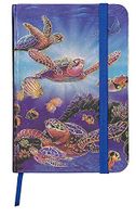 Foil Embossed Bound Notebook with Elastic Band - Turtles in Light - Small