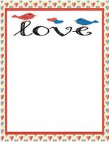 Love Birds Stationery Printer Paper 26 Sheets