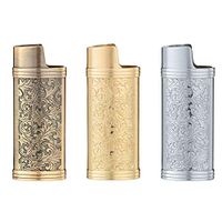 3 Pieces Lighter Case Sleeve Holder Cover Fit for Mini BIC Lighter J5,Bronze + Silver + Golden