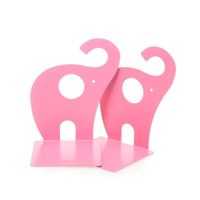 1pair Pink Cute Elephant Nonskid Bookends Book Rack Book Organizer Bookend Art